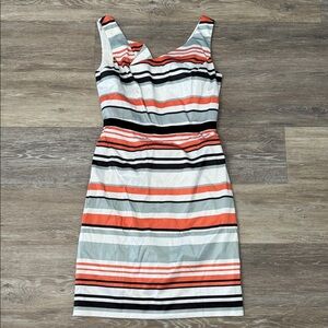 ANTONIO MELANI Striped Dress - Orange, Black, White